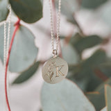 Forget-Me-Not Single Initial Necklace Sterling Silver