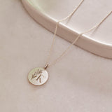 Forget-Me-Not Single Initial Necklace Sterling Silver