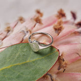 King Protea Wild Flower Signet Ring Sterling Silver