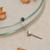 Sterling Silver and Green Tourmaline Protea Studs - 3mm